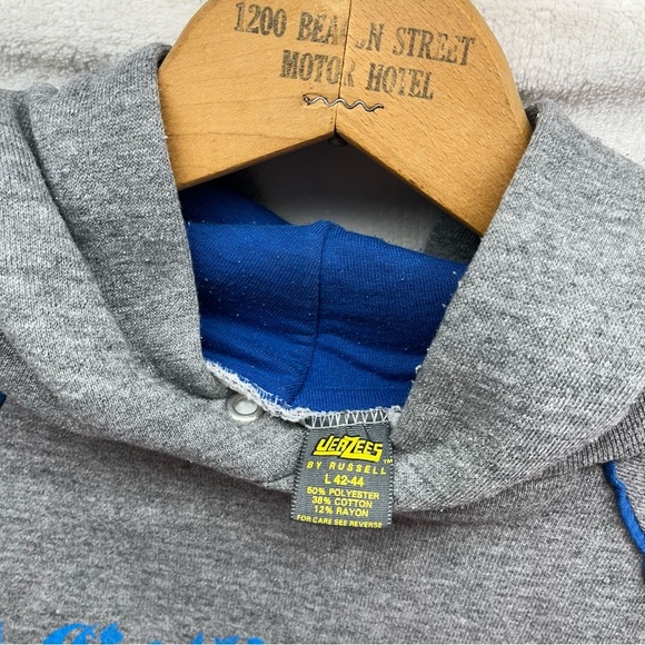 Jerzees By Russell Vtg Gatlinburg Tennessee Grey Pullover Hoodie Sweatshirt Sz L - Picture 3 of 6